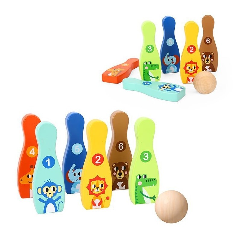 Puidust laste keegel 6 tk. + Pall