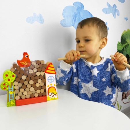 Jenga mäng kana talus