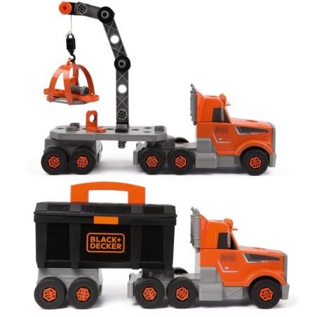 Smoby Truck 3in1 Black+Decker tööriistad, kraana, 60 aksessuaari
