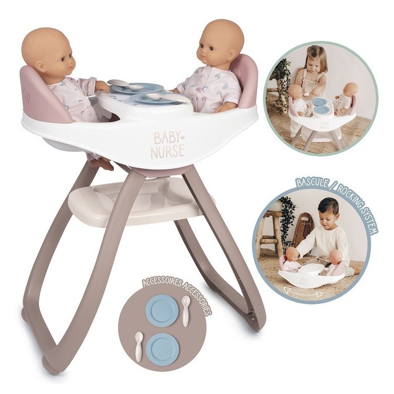 SMOBY Baby Nurse söötmistool kaksikutele nukkudele