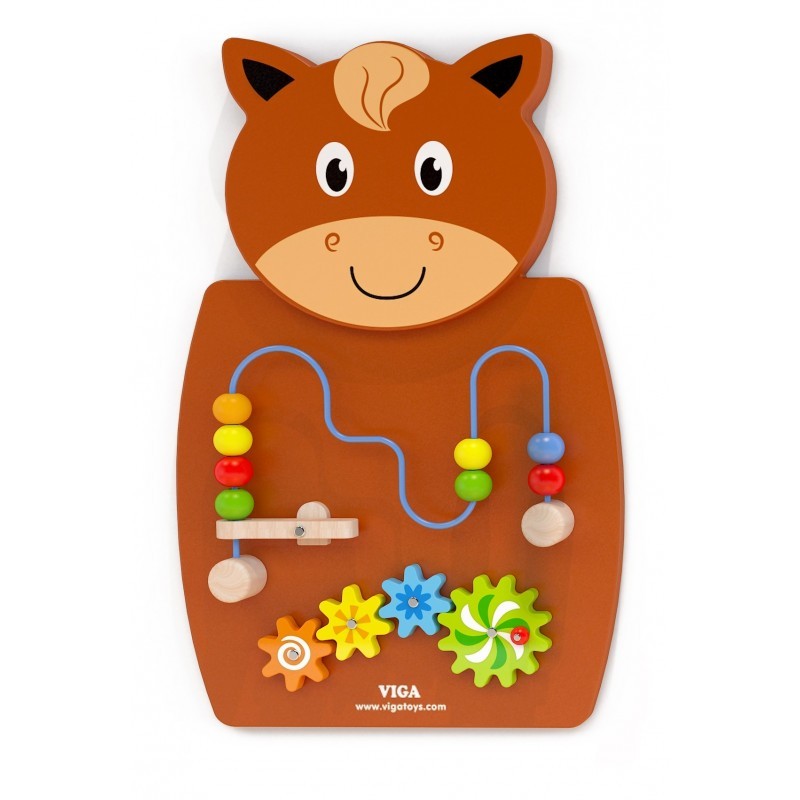 Puidust seinatahvale hobune montessori