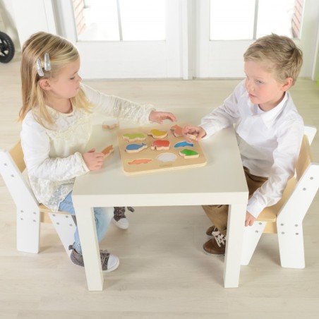 Montessori puidust kujusorteerija Masterkidz värvilised loomad