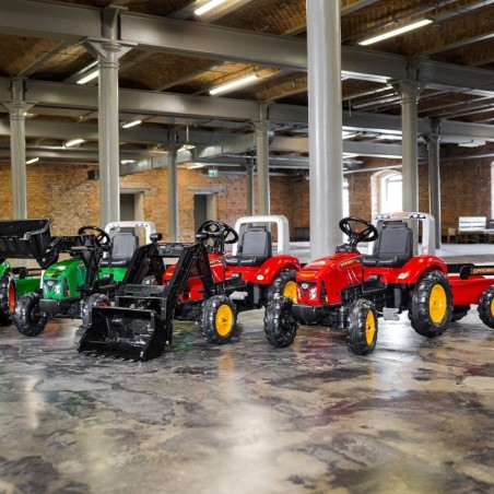 FALK Traktor punane pedaalidega ülelaadur koos haagisega, alates 3 aastast