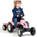 FALK pedaalidega traktor Country Star Pink + haagis ja signaal, alates 2 aastast.