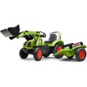 FALK pedaalidega traktor kopaga ja treiler, Roheline CLAAS, alates 3 aastast