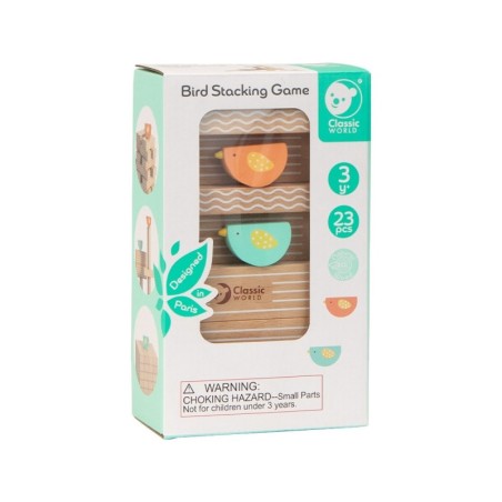 CLASSIC WORLD Haridusmäng Linnuklotside virnastamine 23 el.