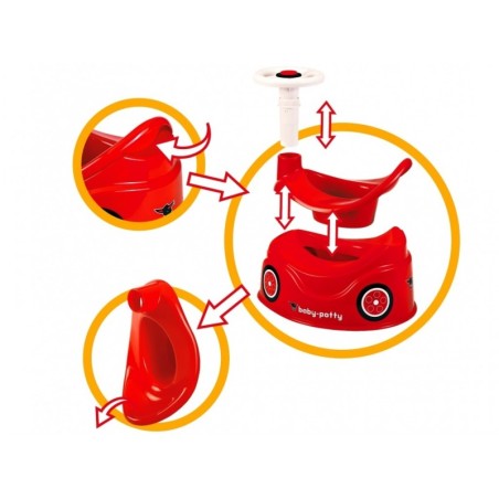 BIG Potty Uus Bobby Car Mänguauto Rooliga pissipott