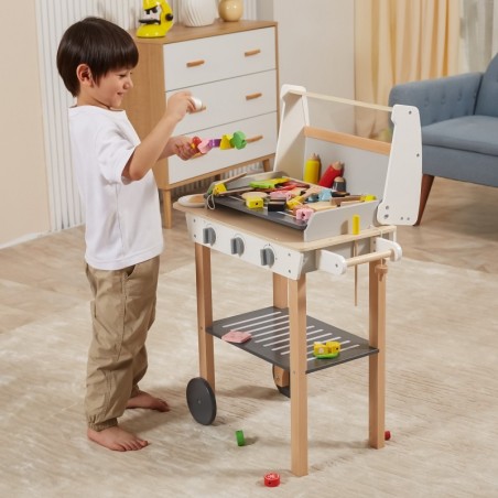 Laste puidust mängu grill + 47 aksessuaari