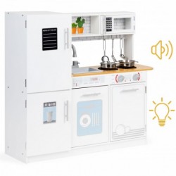 Puidust mänguköök lastele LED-valgustiga + potid
