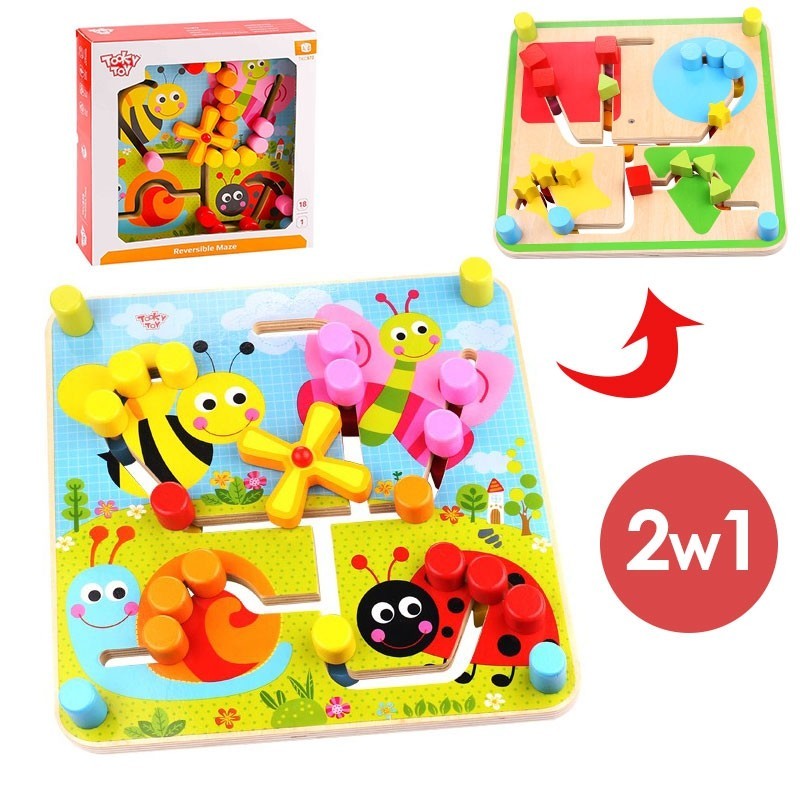 Kahepoolne puidust mäng kujundid ja loomad