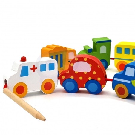 Puidust nöörimismäng - liiklus ja autod