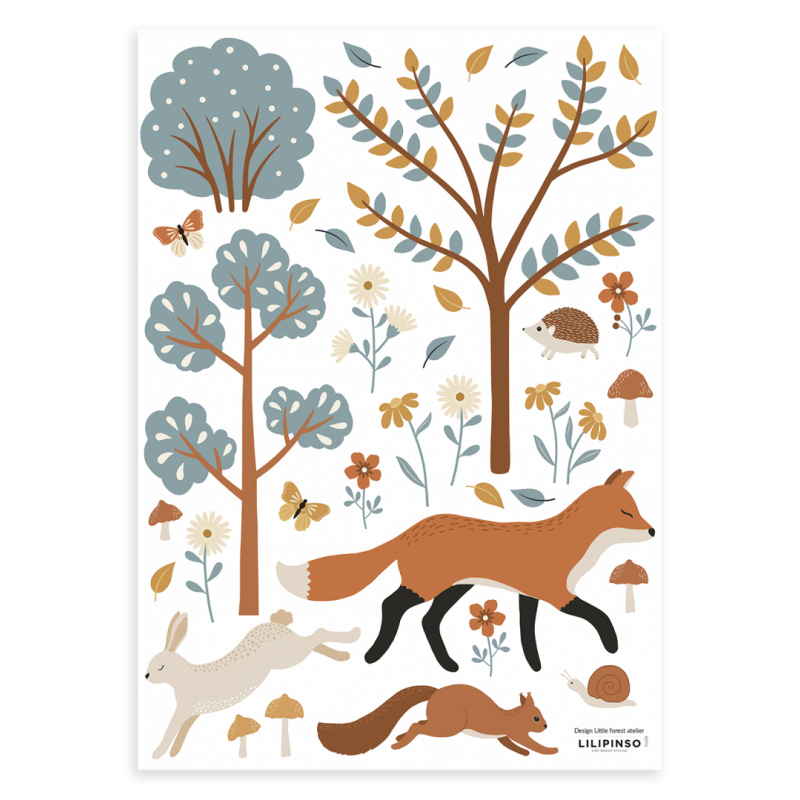 Seinakleebised JÖRO metsapuud ja loomad