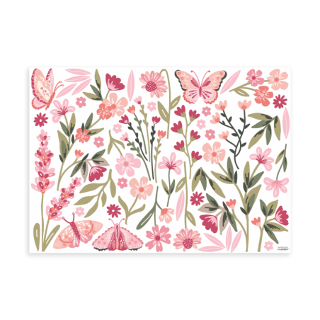 Seinakleebised MAGENTA lilled ja liblikad