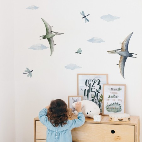 Seinakleebiste komplekt XL Pterodactyls