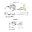 Seinakleebiste komplekt L dinosaurused Parasaurolophus ja Stegosaurus