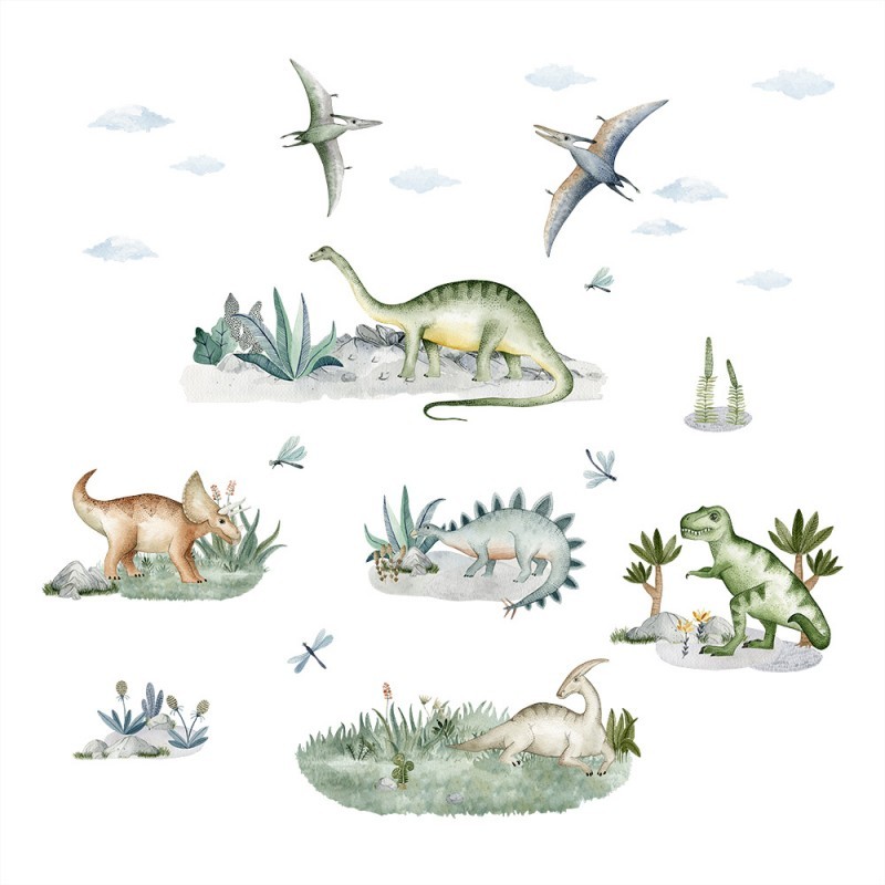 Seinakleebiste komplekt dinosaurused