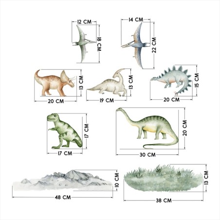Seinakleebiste komplekt dinosaurused
