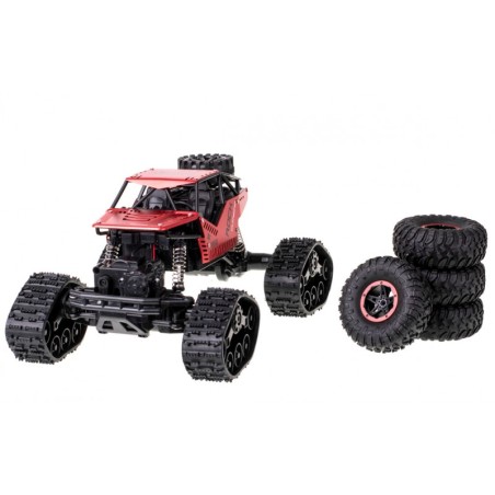 Puldiga auto RC ROCK CRAWLER 4X4 LHC012 CAR 2IN1 punane