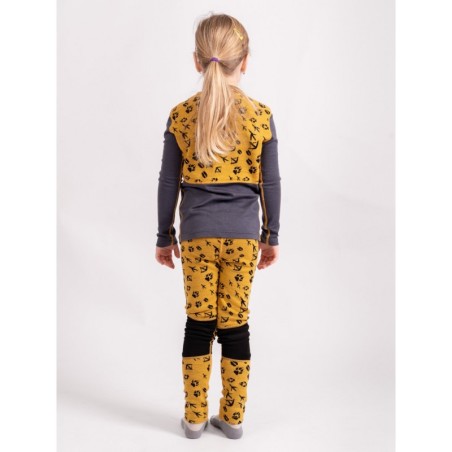 Laste meriino pikkade varrukatega pluus, sinep/loodus