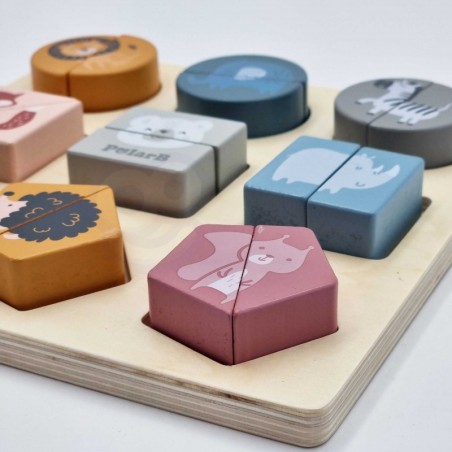 Puidust pusle klotsid loomad