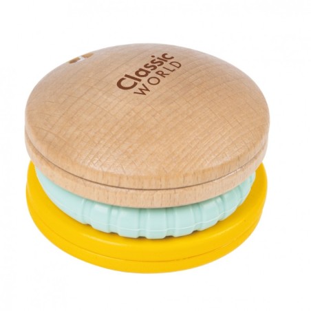 Puidust sensoorne kõristi/peegel beebile