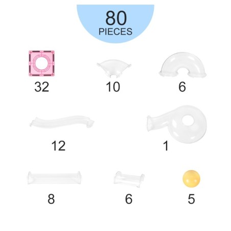 80 osaline pastell MNTL magnetklotside pallirada