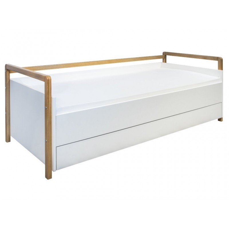 Diivan Victor 80x180 cm, sahtliga ja madratsiga, valge