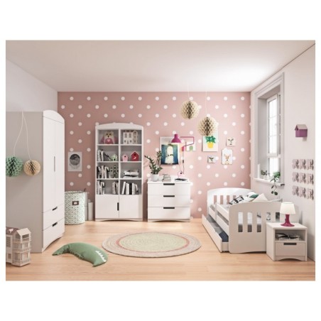 Lastevoodi CLASSIC valge koos sahtliga ja kaitseäärega