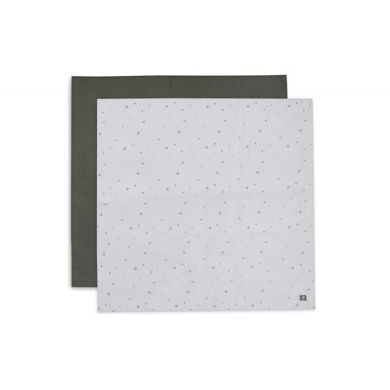 Musliinlapid puuvill 115x115 cm, 2 tk, Stargaze Leaf Green