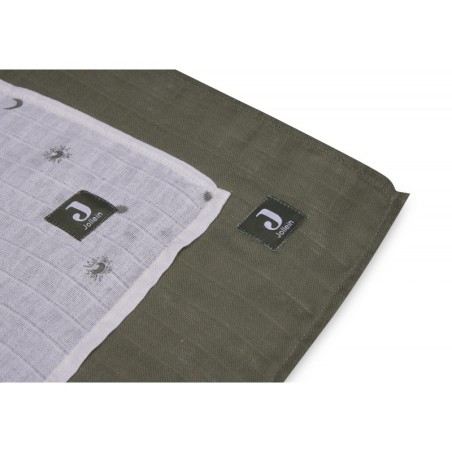 Musliinlapid puuvill 115x115 cm, 2 tk, Stargaze Leaf Green