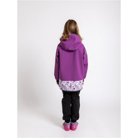 Laste softshell jope ilma voodrita 122/128, lilla/meadow