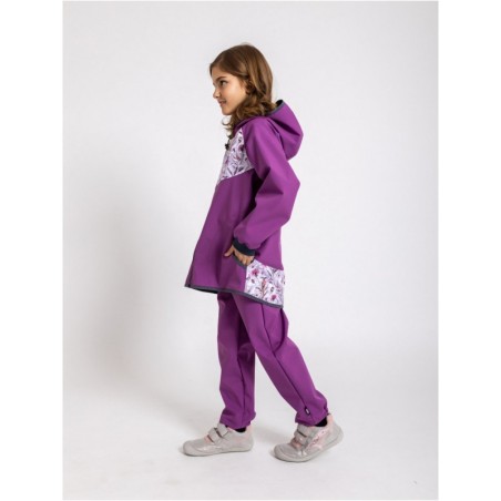 Laste softshell jope ilma voodrita 122/128, lilla/meadow
