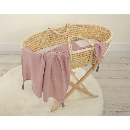 Õhuke musliin tekk 75x100 cm - pastell pink