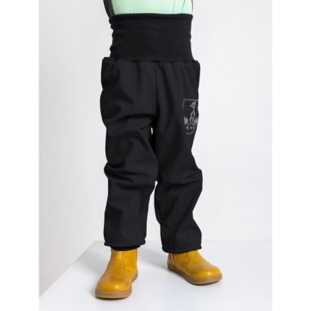 Softshell püksid fliisvoodriga Basic väikelastele, must