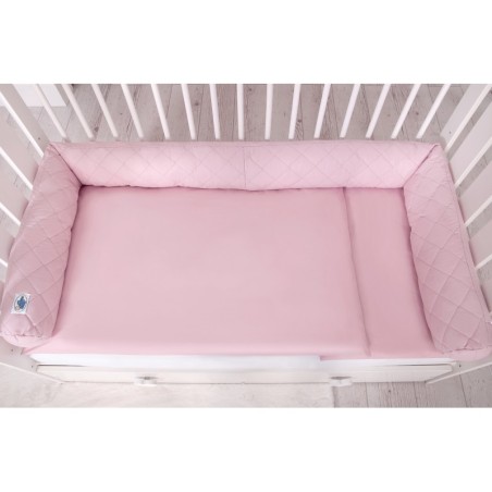 Tepitud beebipesa 2in1 voodipehmendus, roosa