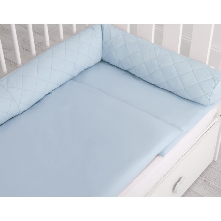 Tepitud beebipesa 2in1 voodipehmendus, helesinine