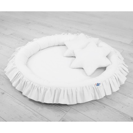 Mängumatt pesa ümmargune, valge