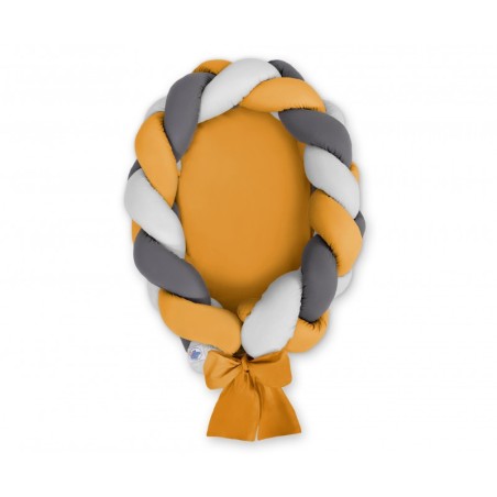 Punutud beebipesa 2in1, hall/antratsiit/sinepikollane