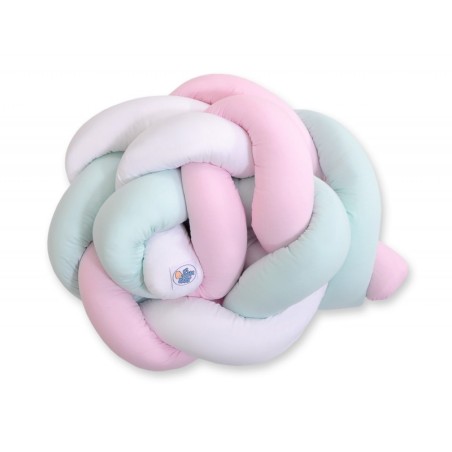Punutud beebipesa 2in1, valge/roosa/mint