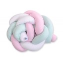 Punutud beebipesa 2in1, valge/roosa/mint