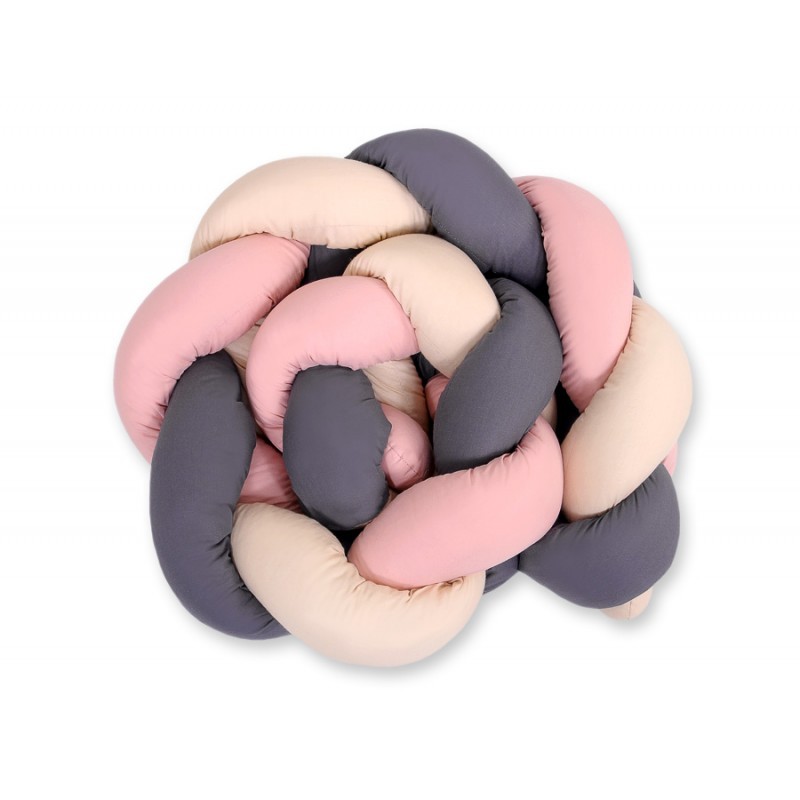 Punutud beebipesa 2in1, beež/pastell roosa/antratsiit