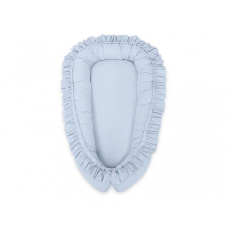 Beebipesa kroogitud äärega, helesinine