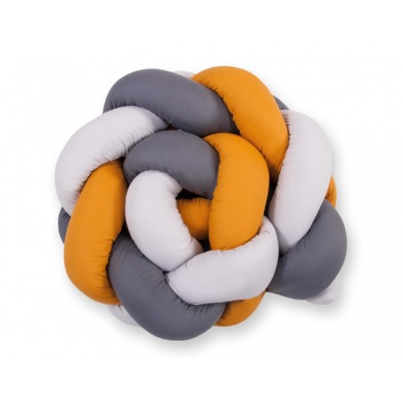 Punutud voodipehmendus 180 cm, hall/antratsiit/sinepikollane