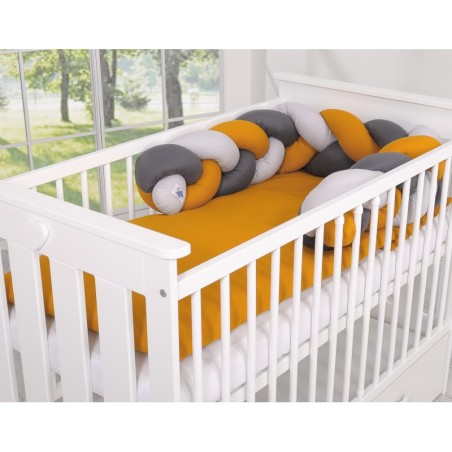 Punutud voodipehmendus 180 cm, hall/antratsiit/sinepikollane