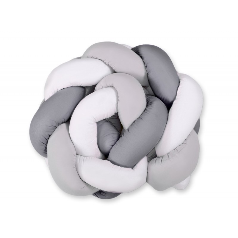 Punutud voodipehmendus 180 cm, hall/valge/antratsiit