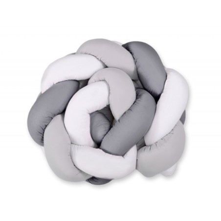 Punutud voodipehmendus 180 cm, hall/valge/antratsiit