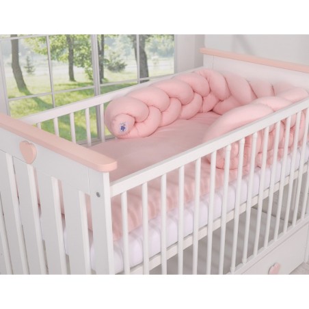 Punutud voodipehmendus 180 cm, pastell roosa