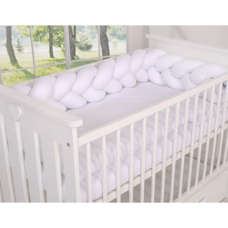 Punutud voodipehmendus 180 cm, valge