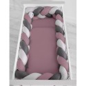 Punutud voodipehmendus XXL 360 cm, pastell violett/hall/antratsiit