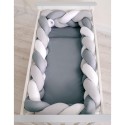 Punutud voodipehmendus XXL 360 cm, valge/hall/antratsiit